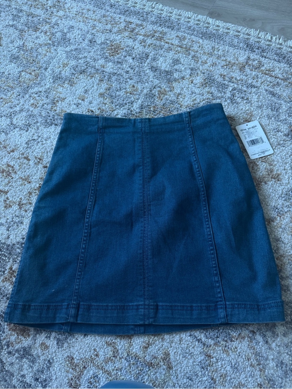 Free People Dark Blue Denim Mini Skirt